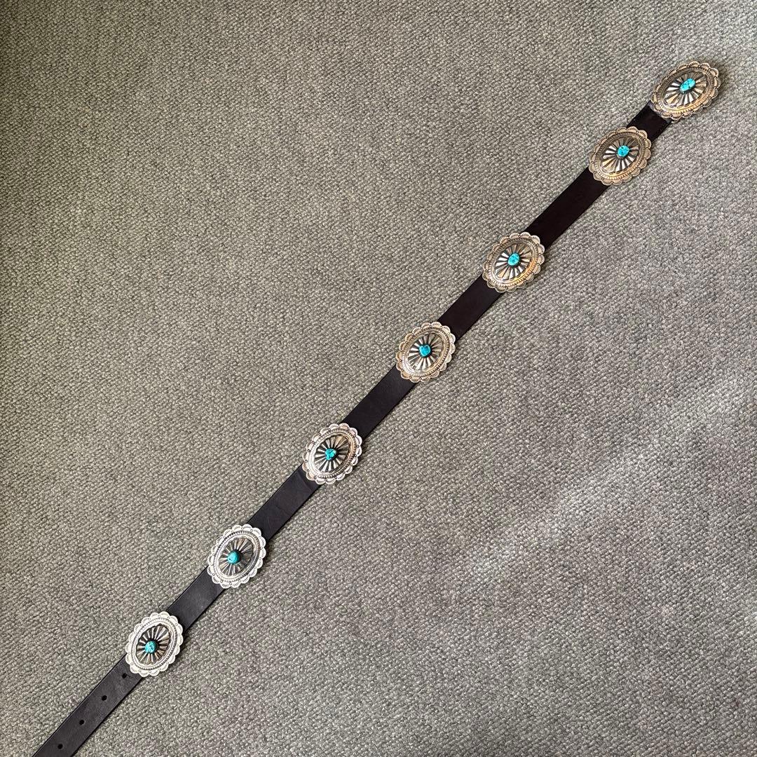 ブラッククロスです！ ターコイズ付きシルバーコンチョ　ベルト