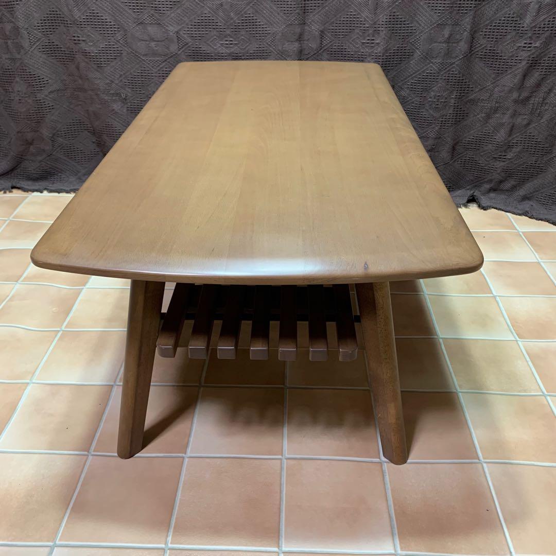 【美品】ニトリ 幅110cm 無垢材 天然木 センターテーブル アルナス110