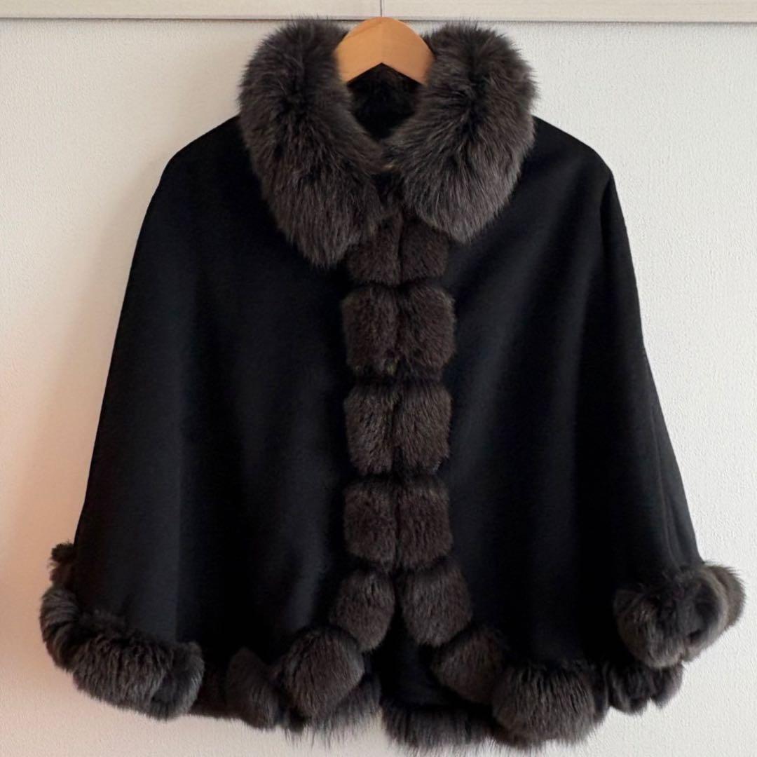 【美品】SAGA FURS サガファー　ポンチョ　ケープ