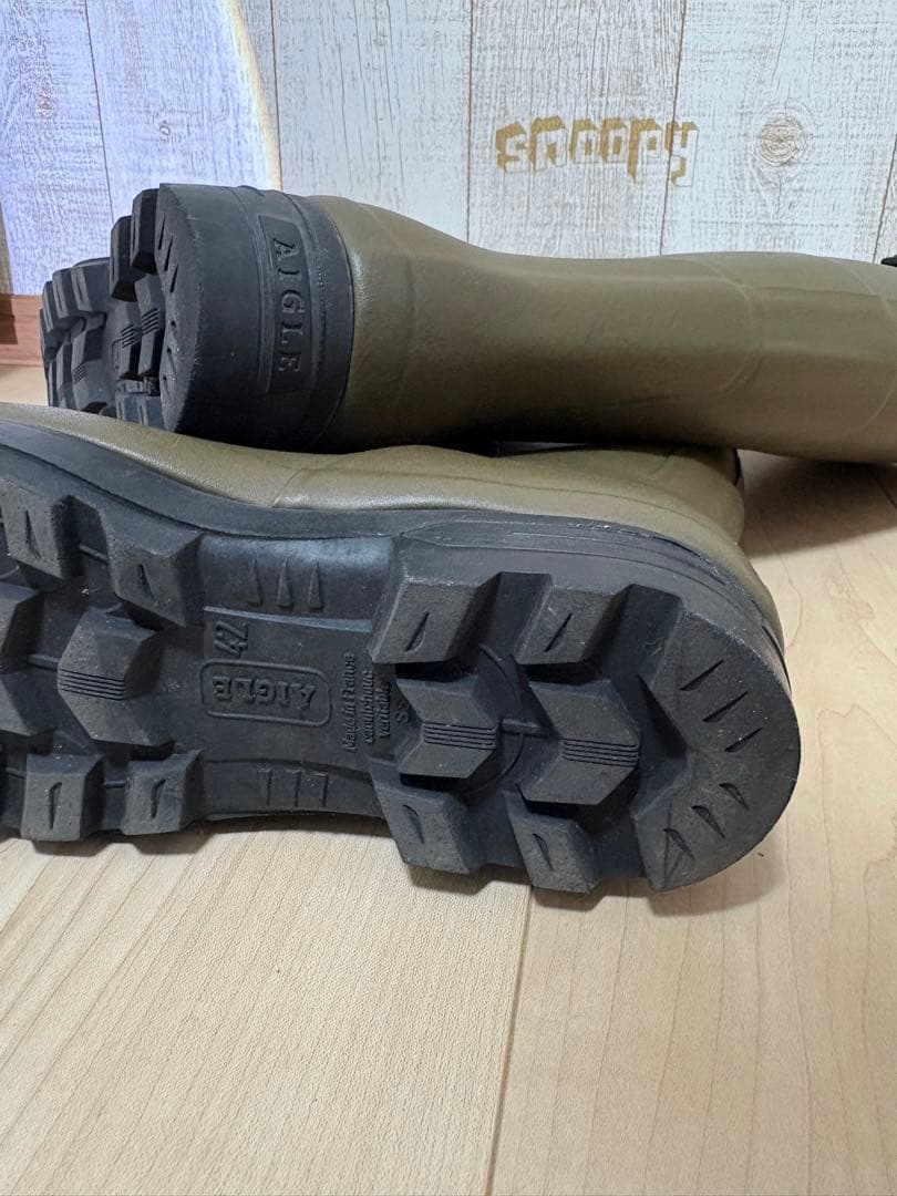 26.5〜27㎝★美品AIGLEレインブーツ42 エーグルラバーブーツ 長靴