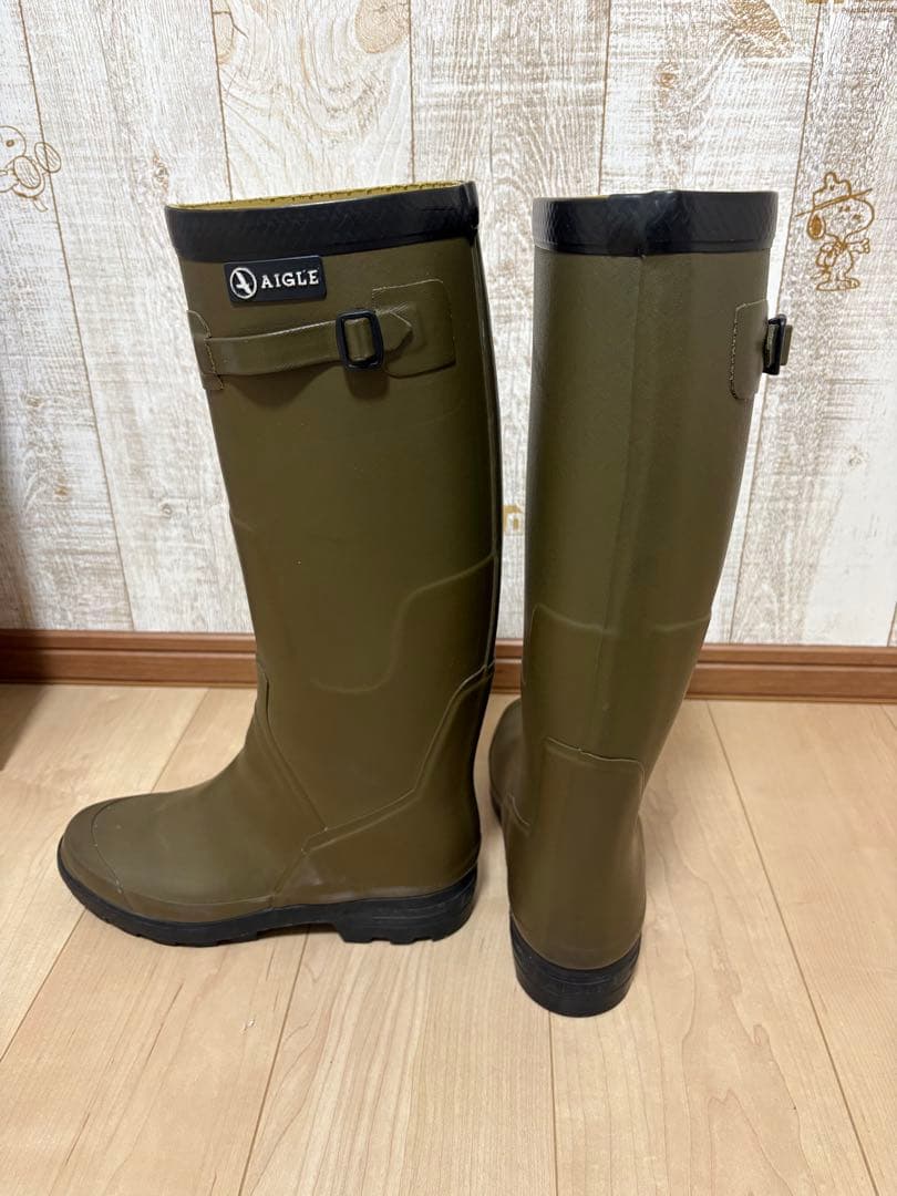 26.5〜27㎝★美品AIGLEレインブーツ42 エーグルラバーブーツ 長靴