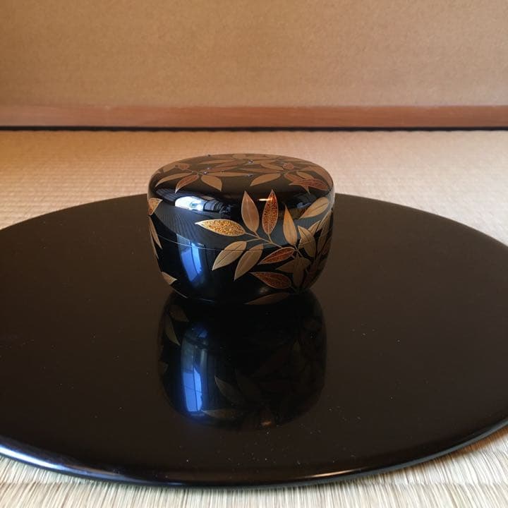 茶道　平棗　笹露蒔絵　加賀山中塗