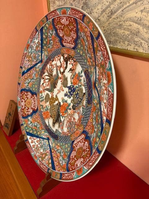 神右衛門　染錦　古伊万里絵　三尺　特大　大皿