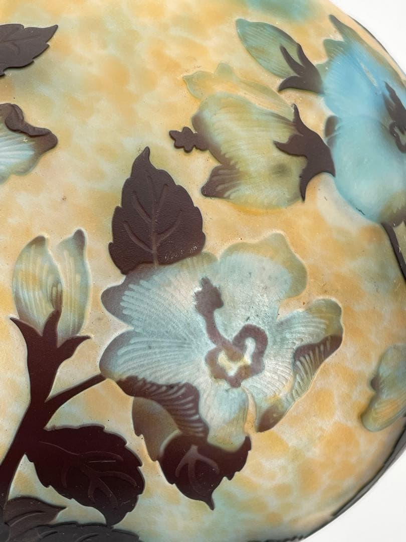 ガレ風ランプ （青）　青　ハイビスカス　②