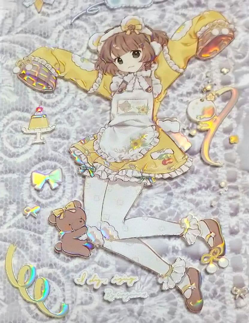 ✩のこり２✩J629＃熊古力(立体虹光)浮光文创切り売り海外人物マステ女の子