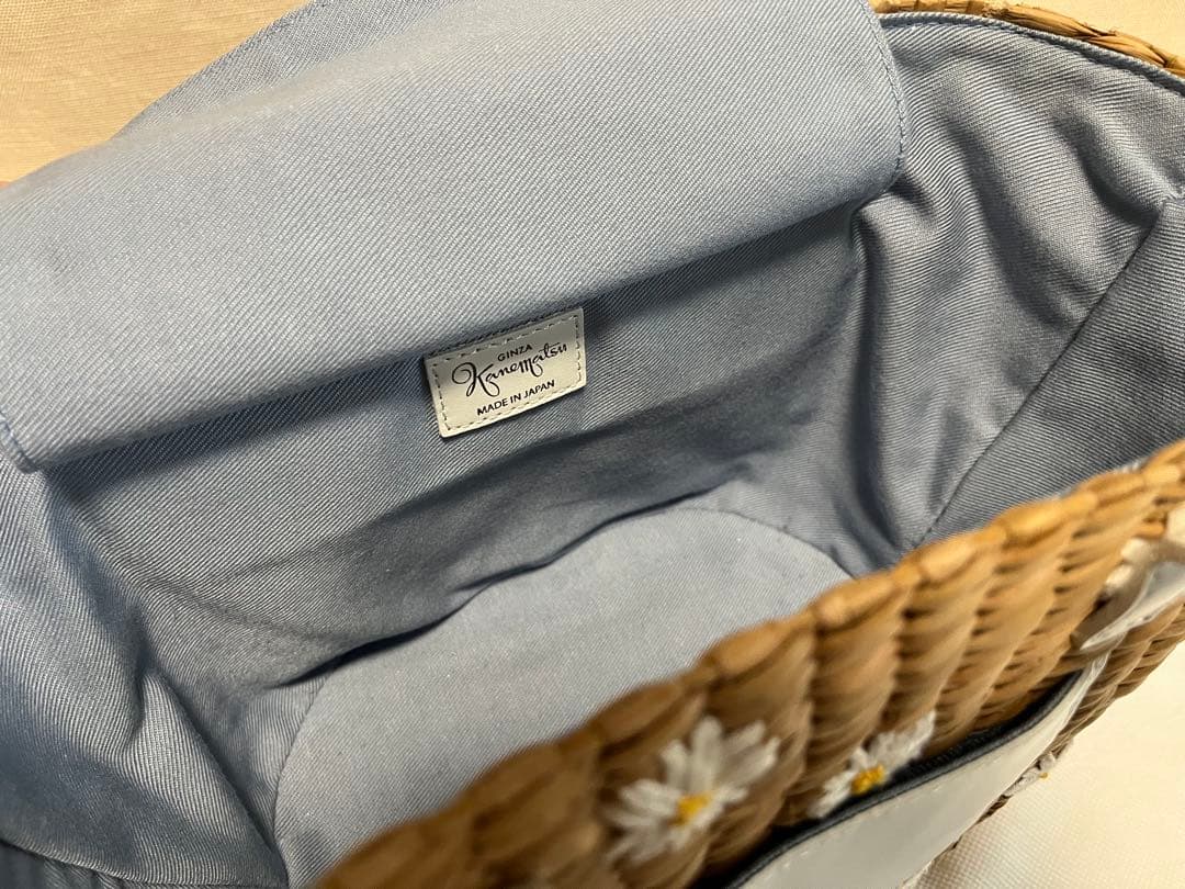 カネマツ デイジー刺繍 かごバッグ