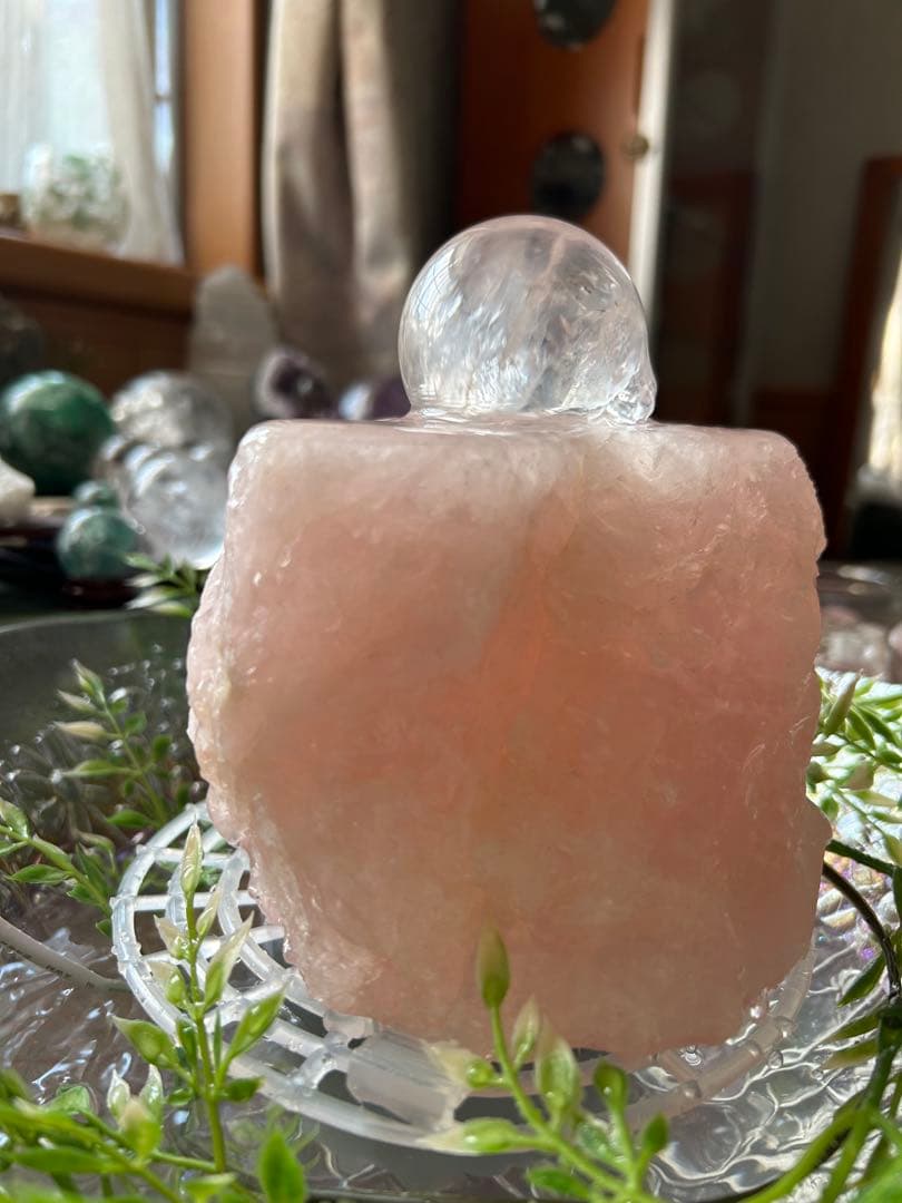 ✨破格✨絶品‼️ローズクオーツ☆噴水☆天然石⭐︎ファウンテン☆秘蔵品⭐︎2100g