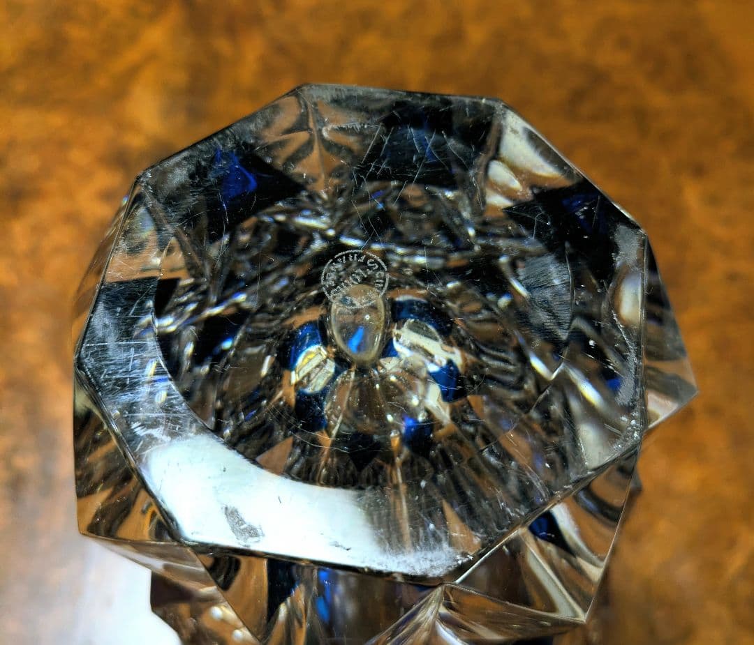 SAINT LOUIS サンルイ フラワーベース 花瓶 クリスタル ブルー