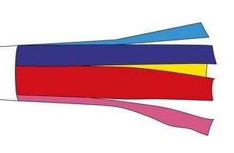 8m 吹流し　五色　タフタナイロン製　単品　新品　鯉のぼりの一番上につける