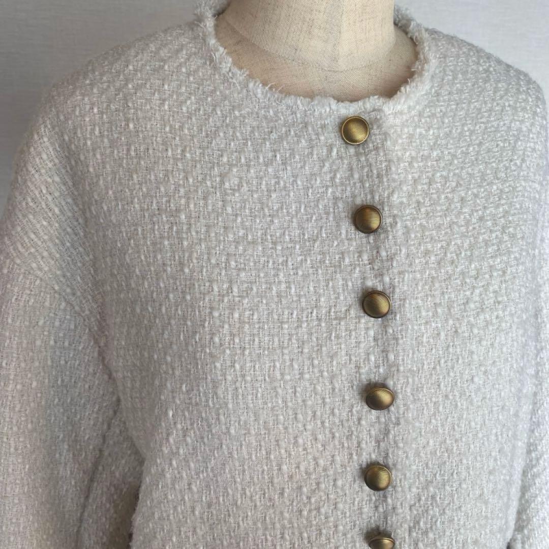 PUAL CE CIN （ピュアルセシン）リング ツイード ノーカラージャケット