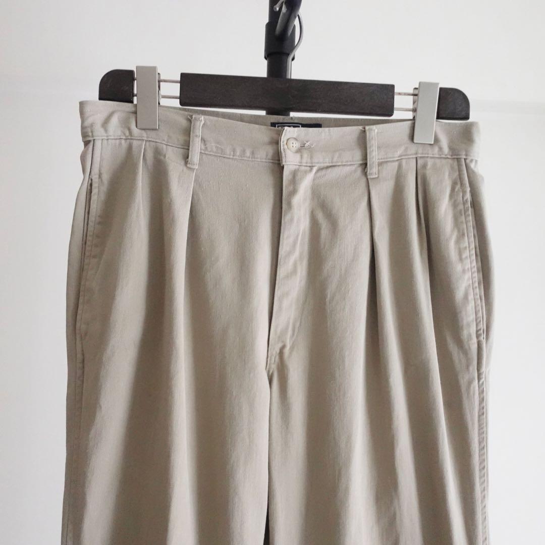 【USA製】Polo RalphLauren ポロチノ　2タックワイドチノパンツ