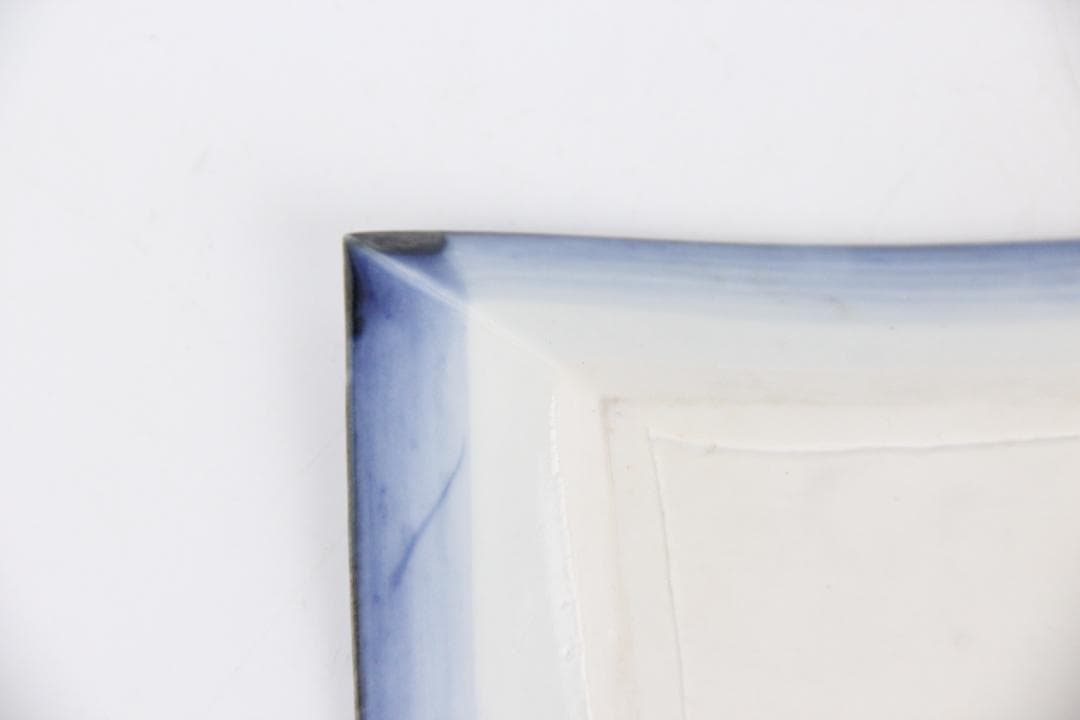 人間国宝 近藤悠三 作 染附 正方 皿 方皿　技工名品 FJ29-5