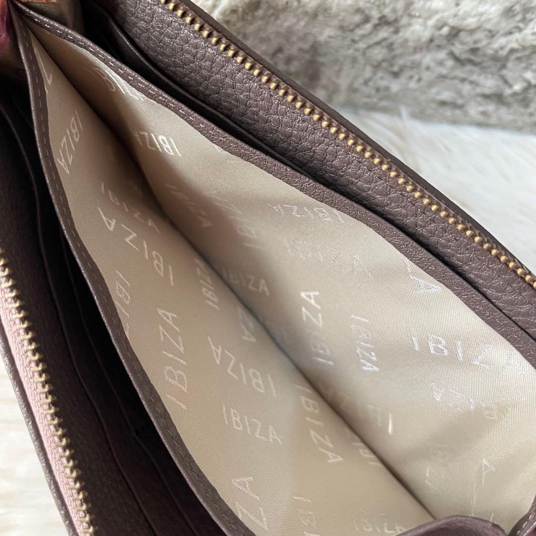 【新品未使用】イビサ　花柄　L字ファスナー　スリムウォレット　長財布