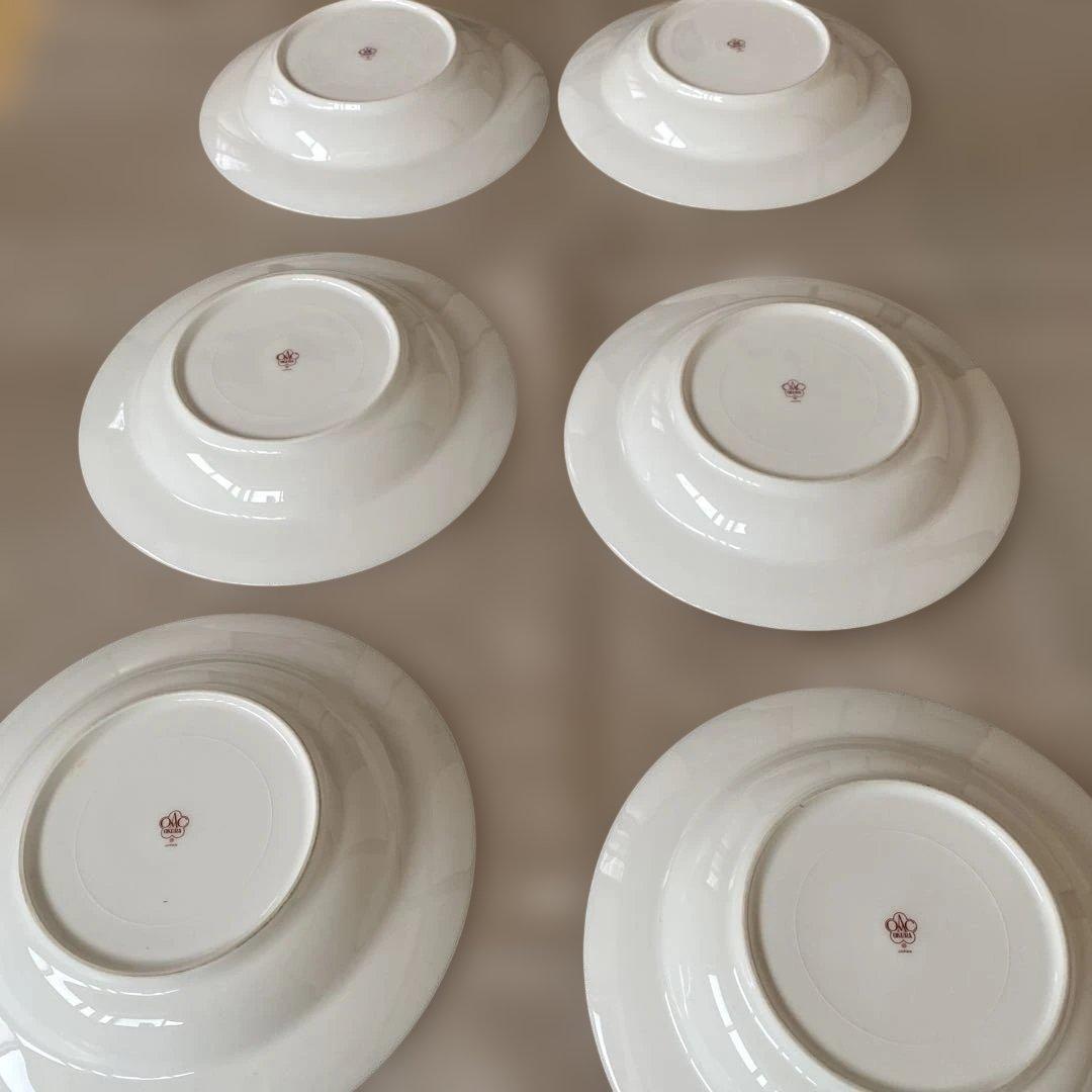 大倉陶園　ロイヤルブルー金彩のスーププレート　6枚