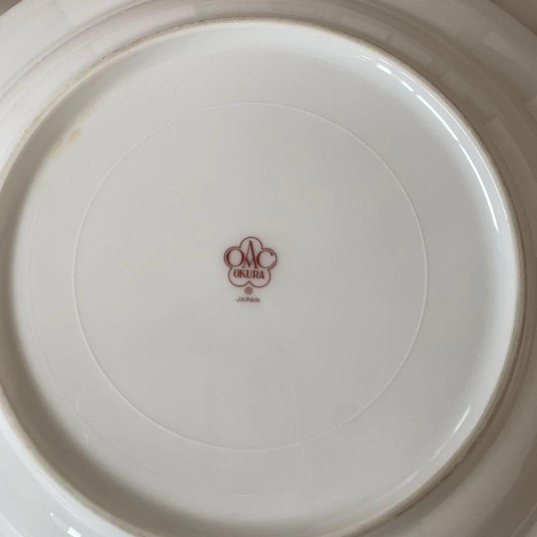 大倉陶園　ロイヤルブルー金彩のスーププレート　6枚