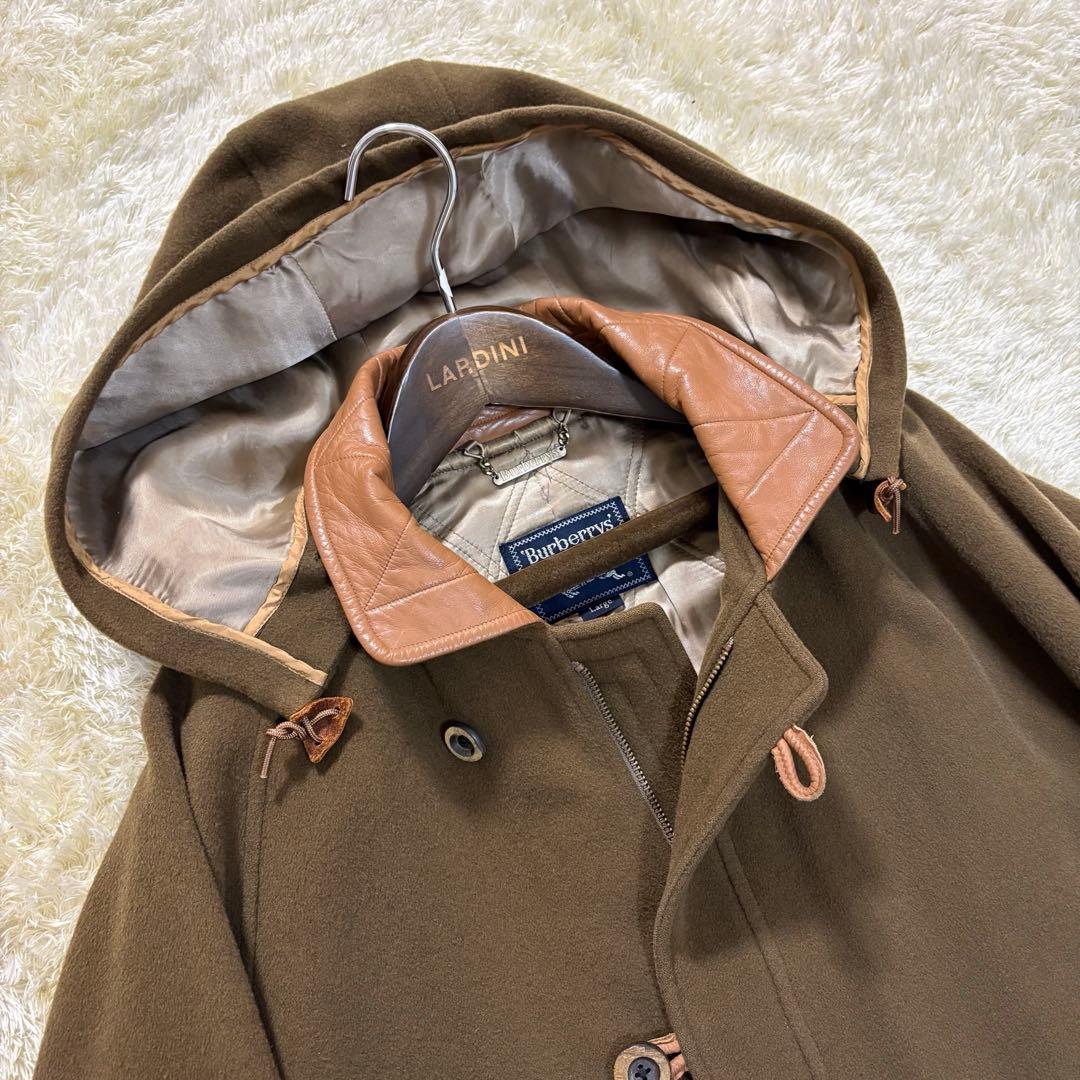 バーバリーズ　レザー　ダッフルコート　本革　キャメル　バーバリー　ロングコート