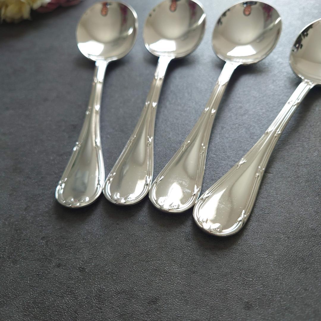 美品 クリストフル リュバン コンソメスプーン 4点