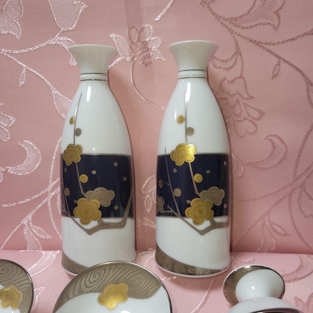 ノリタケ 和食器　雪見銀彩　酒器揃 徳利 盃