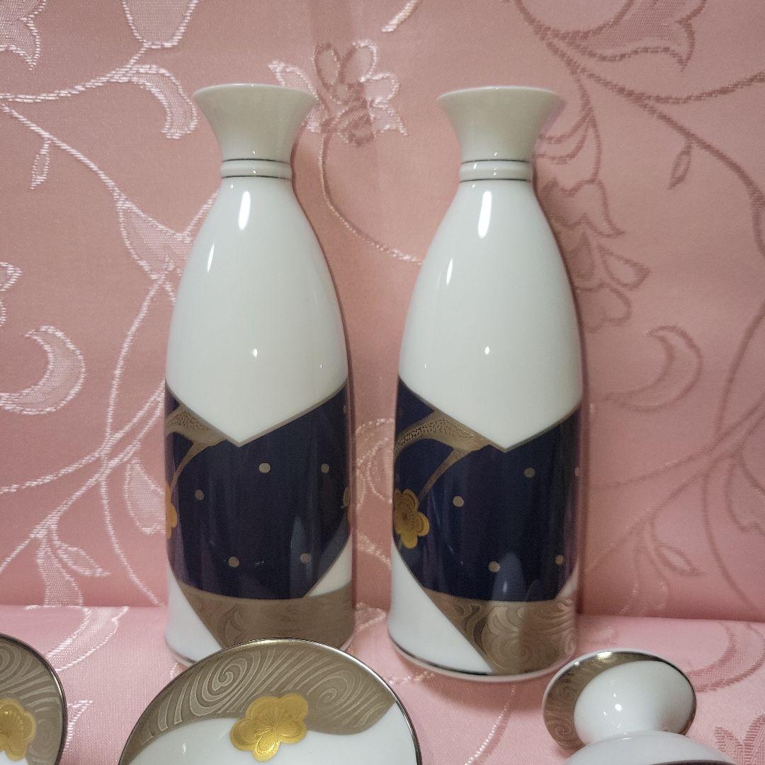 ノリタケ 和食器　雪見銀彩　酒器揃 徳利 盃