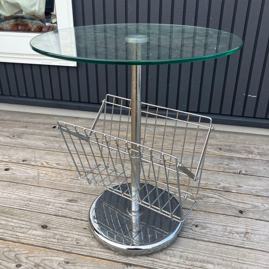 北欧レトロ 円形サイドテーブル コーヒーテーブル 丸テーブル マガジンラック