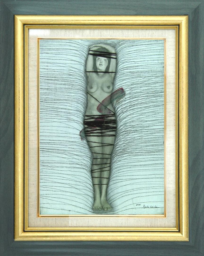 油絵 菅家令子 絵 絵画インテリア 額付(白) F6-202023 人物 女性像