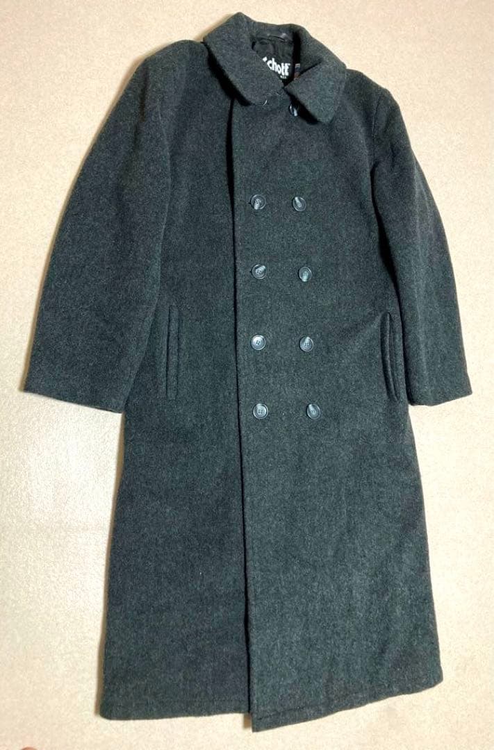 Schott ショット ウール メルトン ダブルブレスト ロングコート グレー