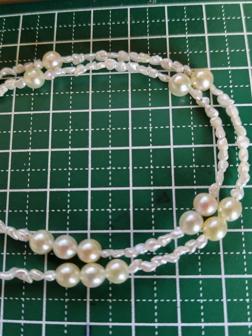 アコヤ真珠、あこやベビーパール、アコヤ芥子パールの、Y字ネックレス