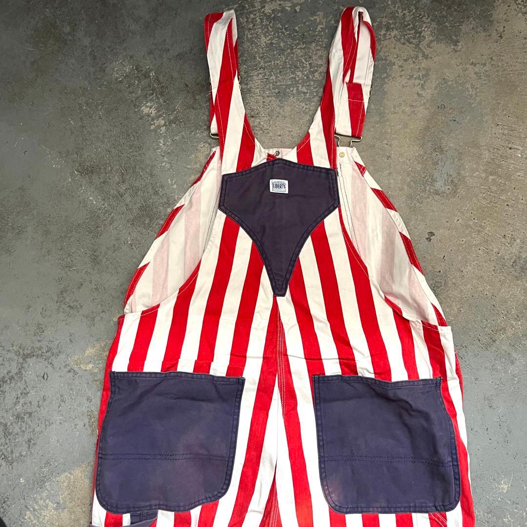 90s LIBERTY OVERALLS ストライプオーバーオール