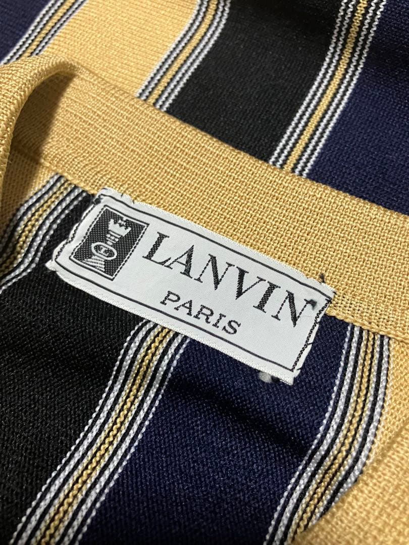 LANVIN PARIS 80s ストライプ ニットポロシャツ