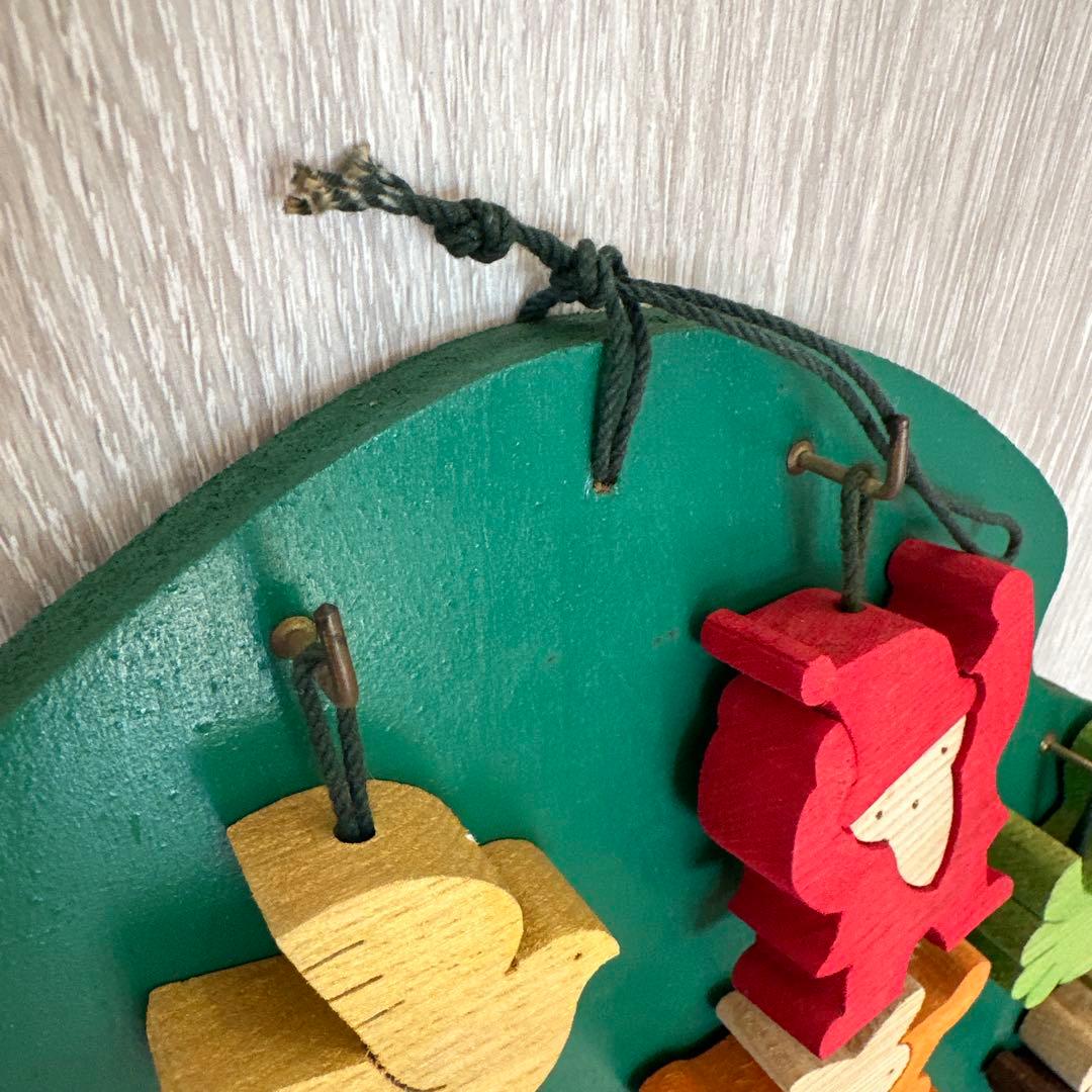 木製クリスマスツリー型飾り 動物・サンタモチーフ