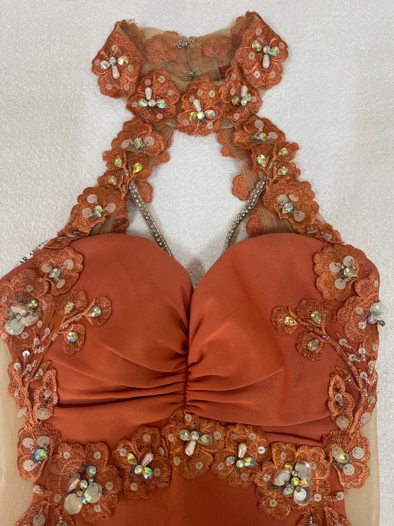 ANGEL R エンジェルアール ホルターネック ミニドレス オレンジ