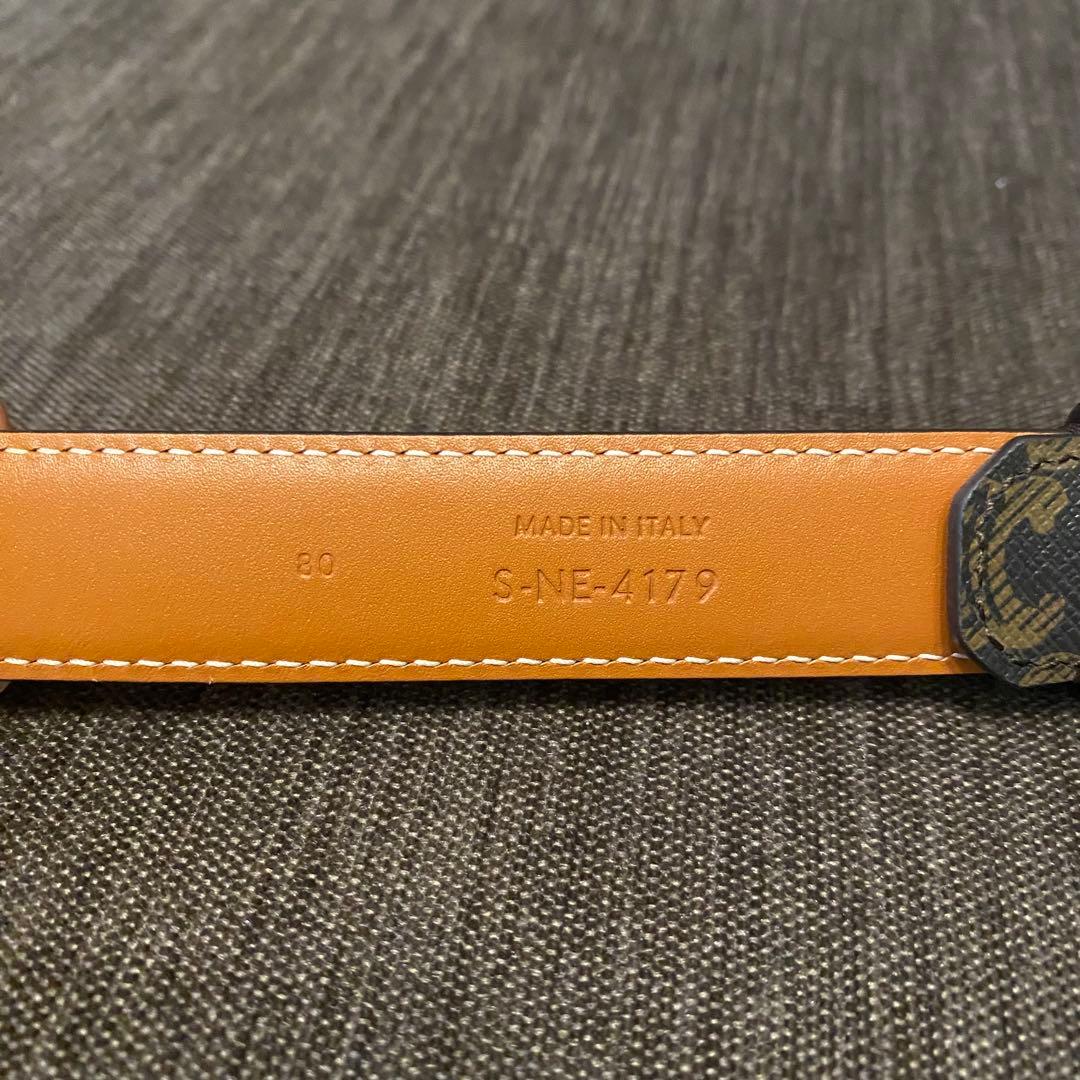 CELINE トリオンフダークブラウン レザー ベルト