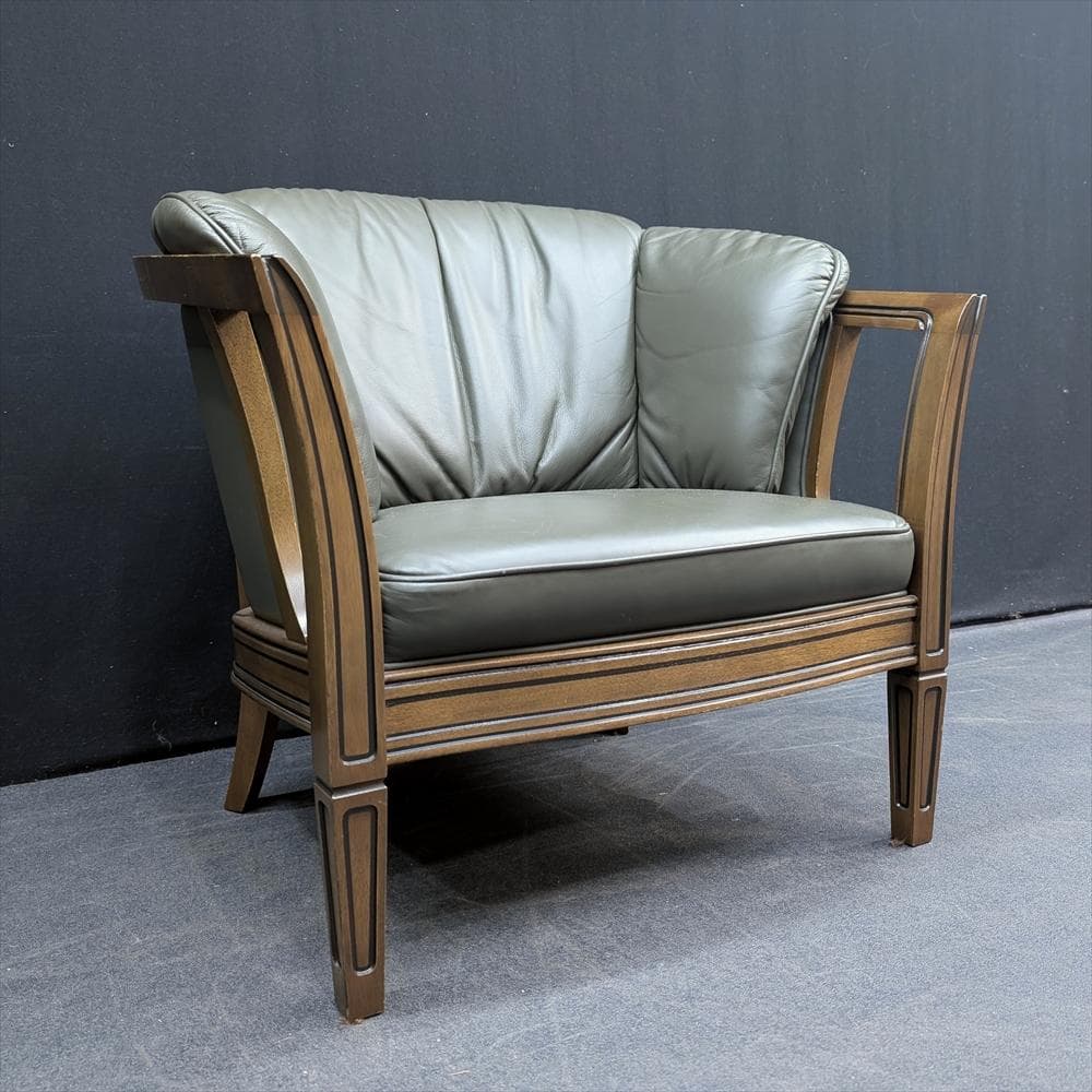 マルニ　ロイヤル　シャルル　本革　1人掛け　ラウンジチェア　シングル　椅子　A