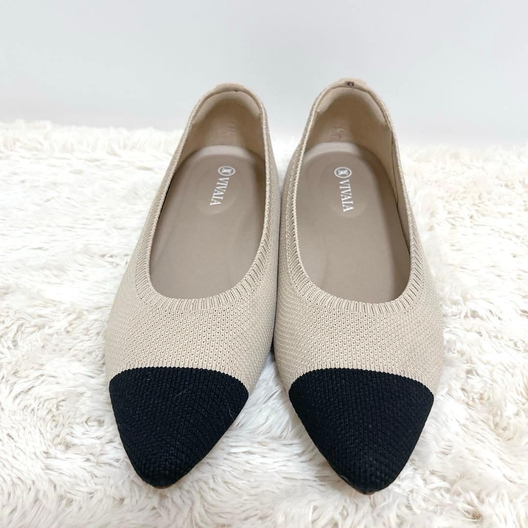【VIVAIA】 Aria 5° ポインテッドトゥ フラットシューズ アーモンド