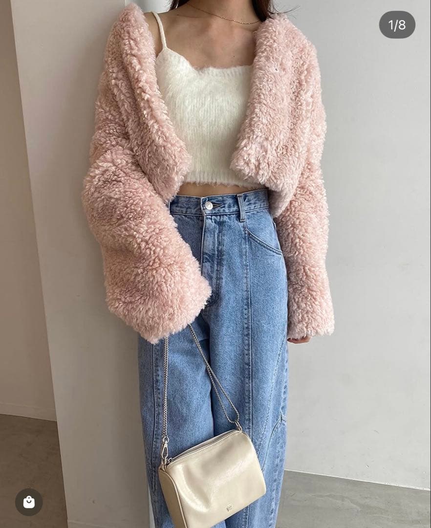 snidel ショートボアコート (ピンク)