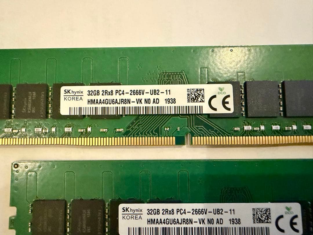 SK hynix 32GB DDR4 2666V メモリ2枚セット　64GB