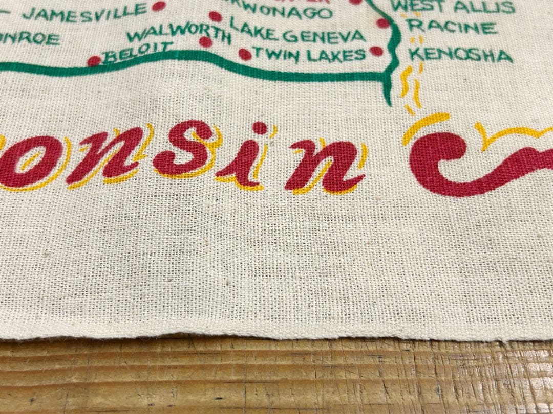 デッドストック 40s ビンテージ アンティーク スーベニア リネン エプロン