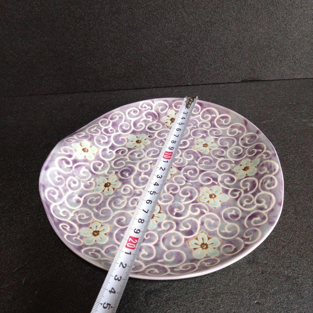 新品 波佐見焼 龍庵窯 捻りスクエアプレート紫　懐石料理　料亭　お祝い