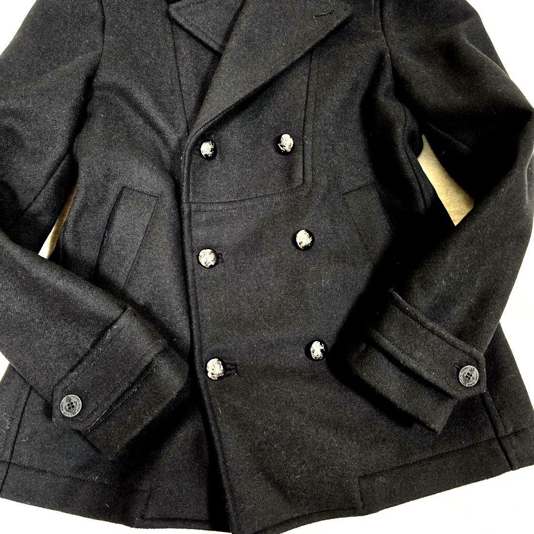 DIESEL ディーゼル ピーコート メタルボタン ウールコート ブラック L