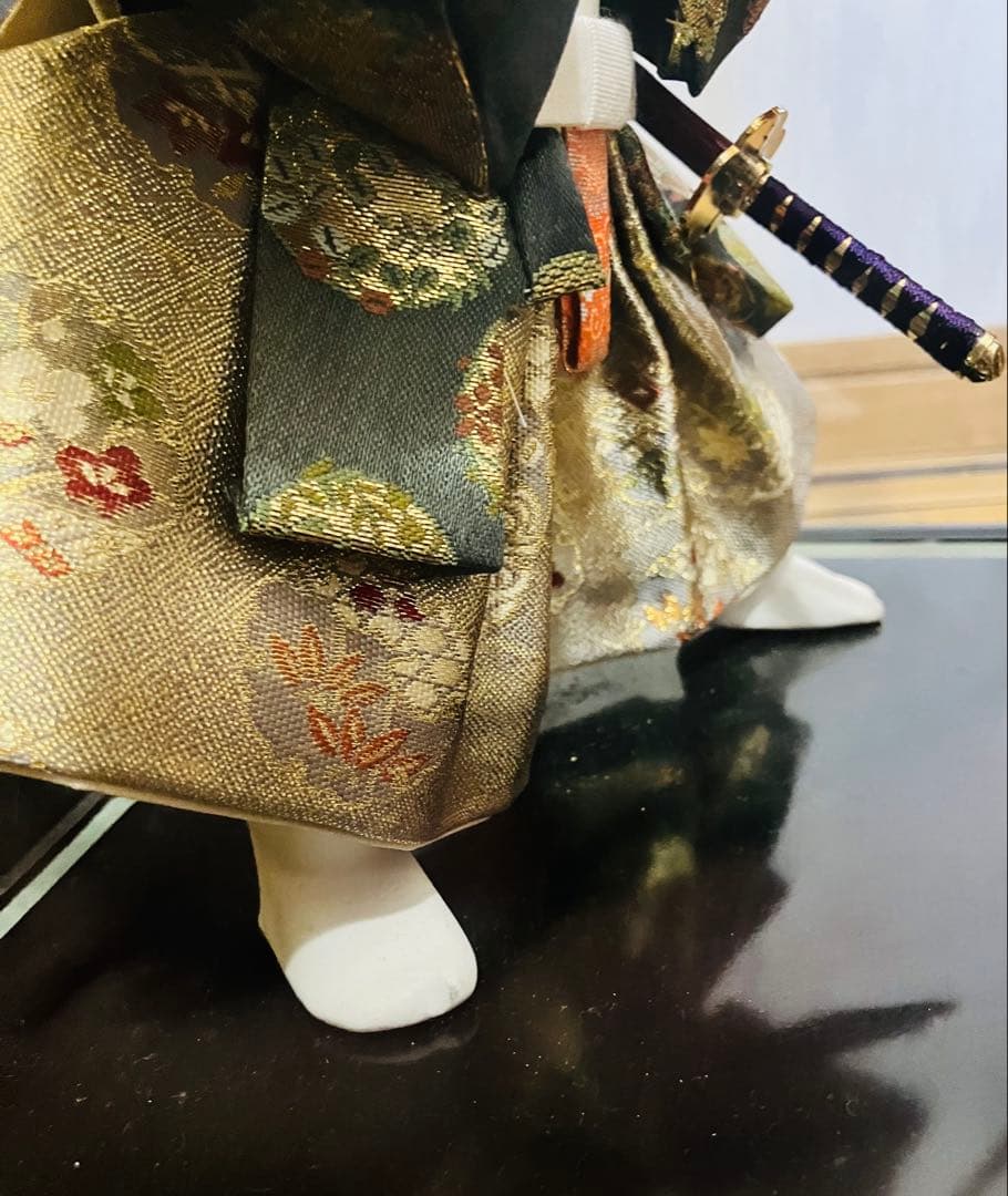 五月人形 伝統的な武士の衣装　橋弁慶 清宝作　日本人形 　ガラスケース付き