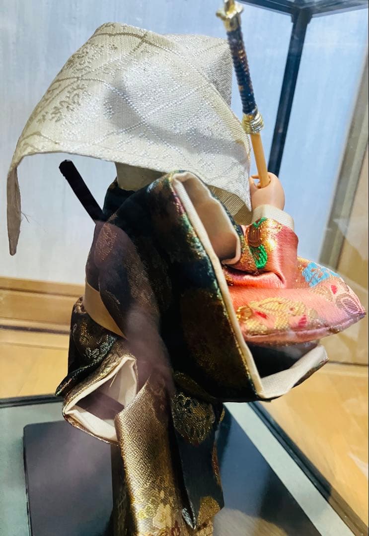 五月人形 伝統的な武士の衣装　橋弁慶 清宝作　日本人形 　ガラスケース付き