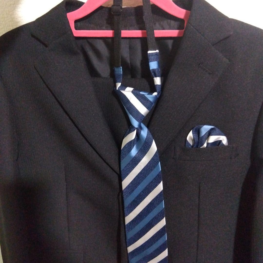 【極美品】ワンダーファクトリー 男の子 スーツ 5点セット 140E 黒 卒服