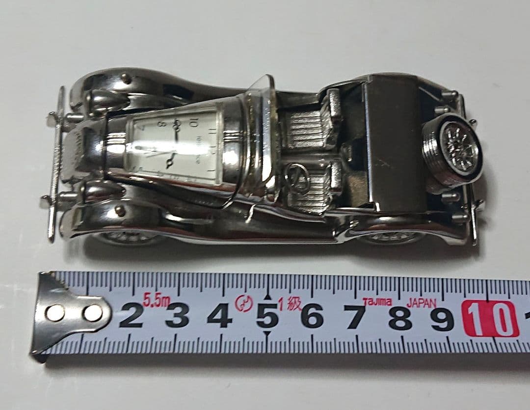 金属製クラシックカー置き時計 1/43スケールミニカー 当時物 貴重