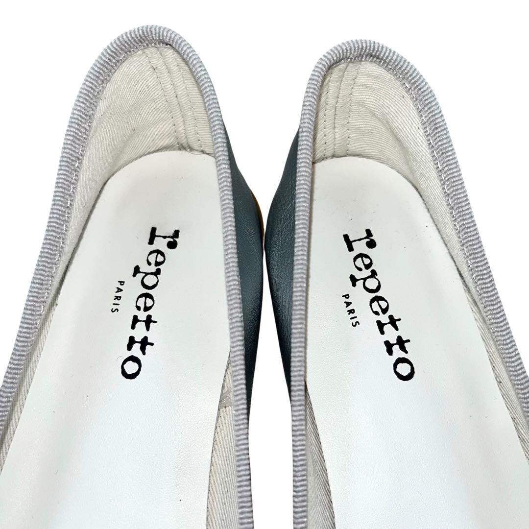 【新品同様】 レペット サンドリオン バレエシューズ 41 シルバー レザー