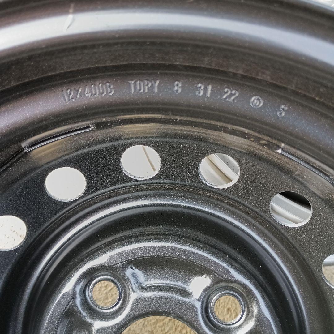 車両未装着　美品　スチールホイール 12インチ 4穴　PCD100 1度組込み品