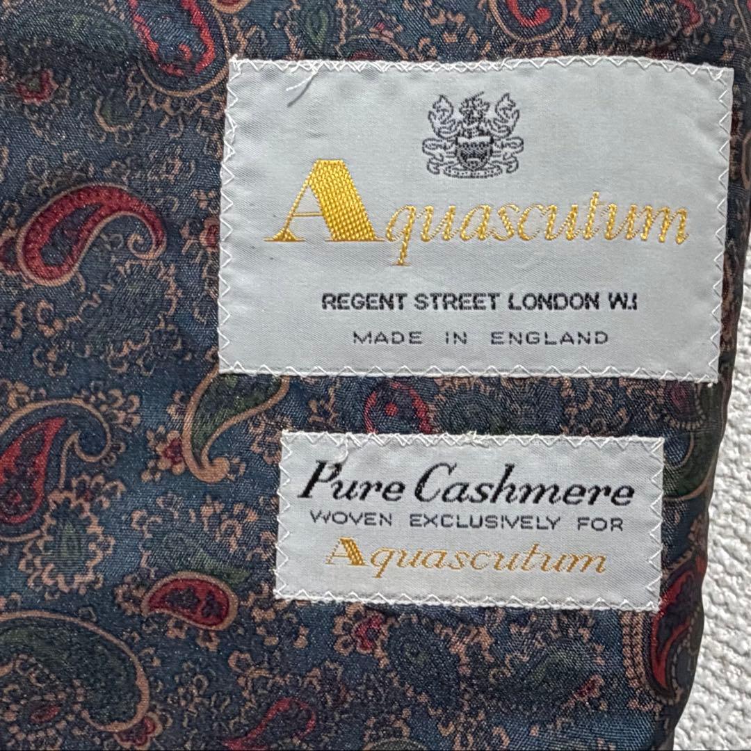 え*み様 英国製Aquascutum カシミヤ100テーラードジャケット ネイビ