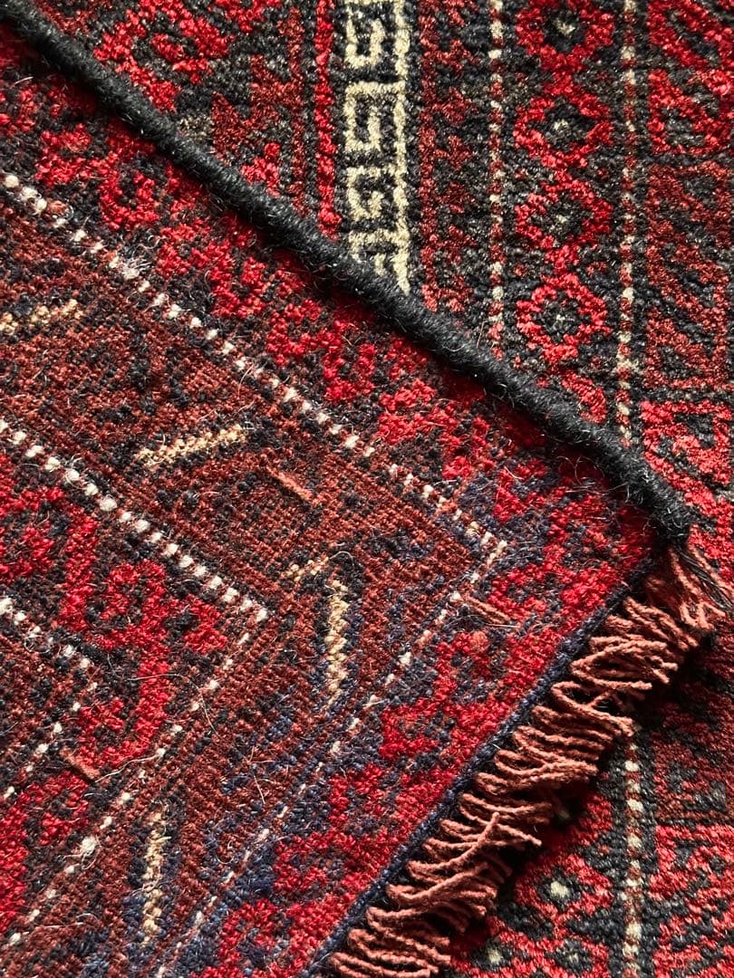 トライバルラグ　ヴィンテージラグ　アフガン　バルーチ族　プリミティブアート　美品