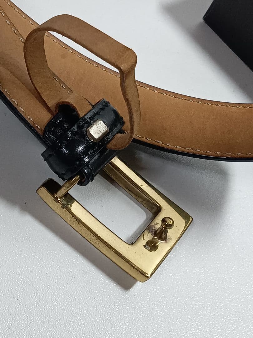 【美品】GUCCI　グッチ　レザーベルト　ゴールドバックル