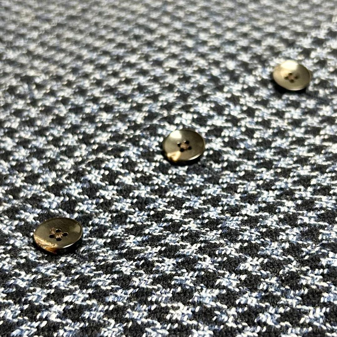 【美品】ラルディーニ/ベスト/ジレ/ウールコットン/秋冬素材/イタリア製/千鳥柄