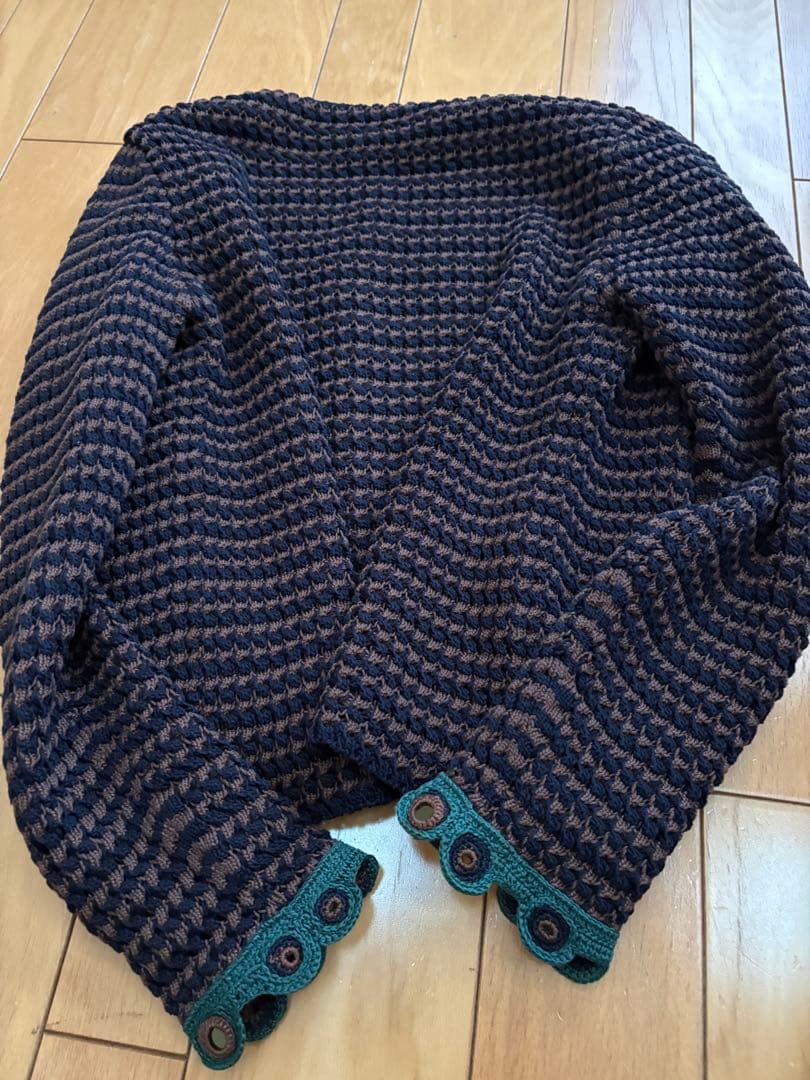 PRADA ノーカラージャケット 40 ネイビー系